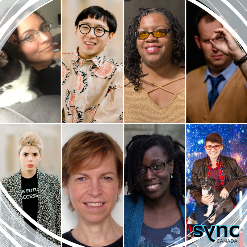 8 photographs of Participants from Sync Ontario in a block together